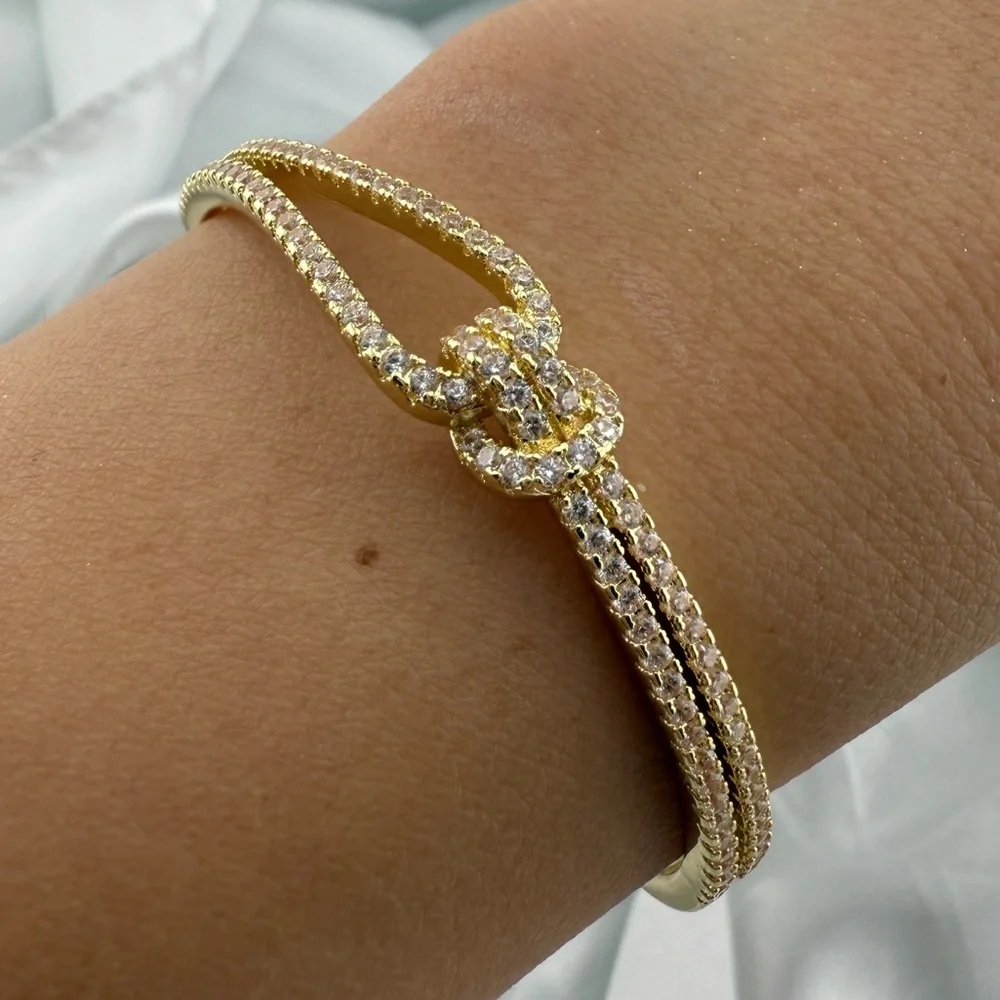 18k Gold color crystal adjustable Knot Bracelet